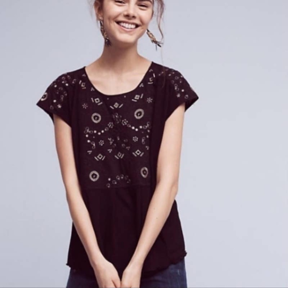 ANTHRO AKEMI + KIN "Arcana" Embroidered Top